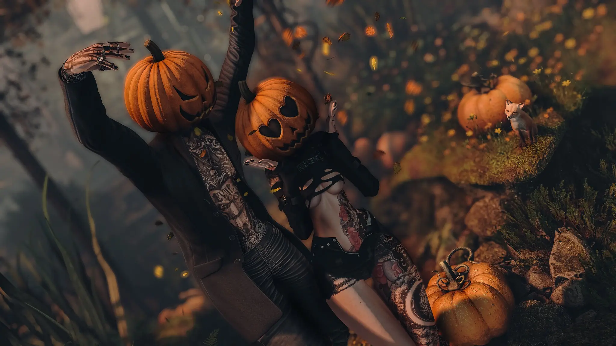 A playful pumpkin scene on Pususaari