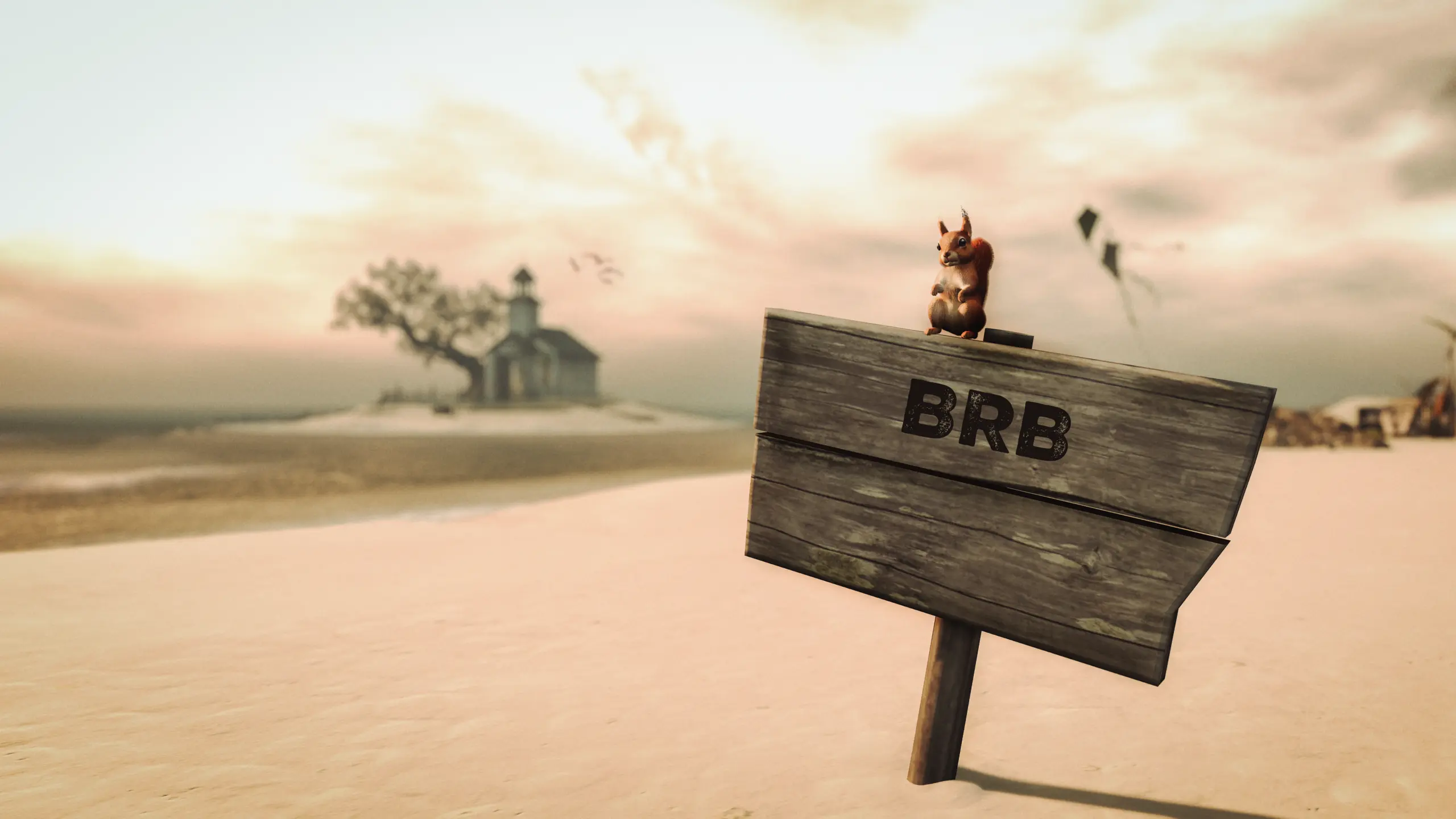 A small BRB sign on a quiet Pususaari shore